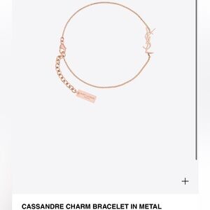 YSL Saint Laurent Cassandre Charm Bracelet in Rose Gold Metal